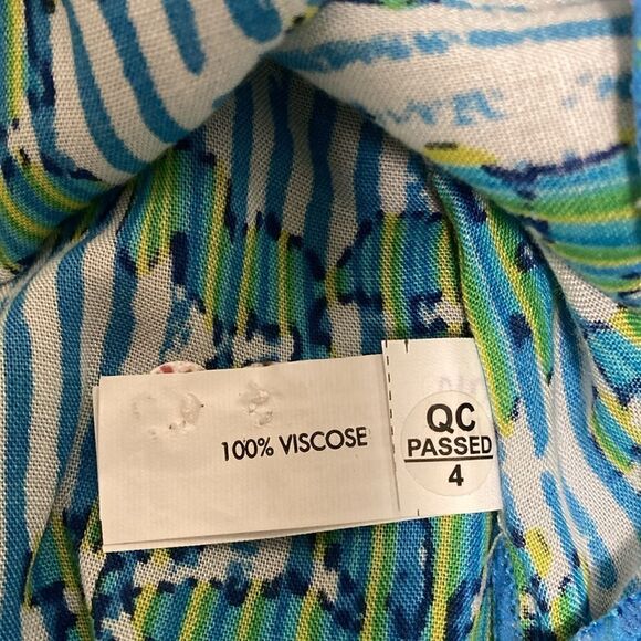 Poupette St. Barth Girls Clara Sleeveless Maxi Dress in Blue/Green Print. - Picture 8 of 9